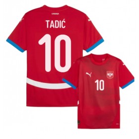 Serbien Dusan Tadic #10 Hemmakläder EM 2024 Kortärmad